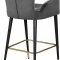 Luxe Counter Stool 792 Set of 2 Grey Velvet Fabric by Meridian