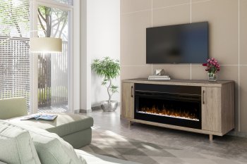 Marvin Electric Fireplace Media Console in Driftwood by Dimplex [SFDX-Marvin]