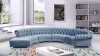 Anabella Sectional Sofa 697 - Sky Blue Velvet Fabric by Meridian