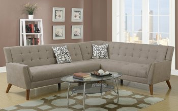 F6885 Sectional Sofa in Sand Velveteen Fabric by Boss [PXSS-F6885 Sand]