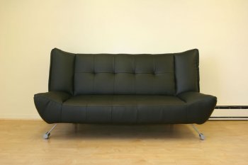 Black, Chocolate or White Leatherette Contemporary Sofa Bed [JMSB-Downtown Black]