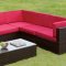 Zendaya Patio Sectional w/Coffee Table CM-OS2115RD in Red