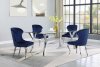 Alaia Dining Set 5Pc 190711 in Chrome by Coaster w/Blue Chairs