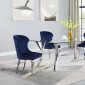 Alaia Dining Set 5Pc 190711 in Chrome by Coaster w/Blue Chairs