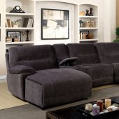 Zuben Reclining Sectional Sofa CM6853 in Gray Chenille Fabric