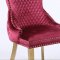 Leo Gold Dining Chair Set of 2 in Red Fabric