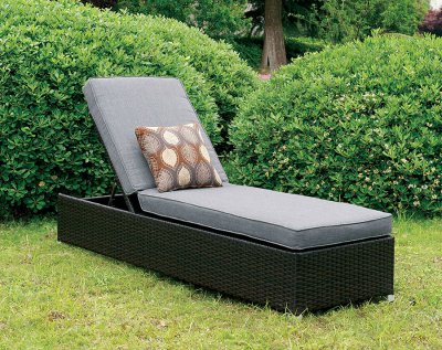 Albee II Patio Adjustable Chaise Lounge CM-OC1833GY in Gray