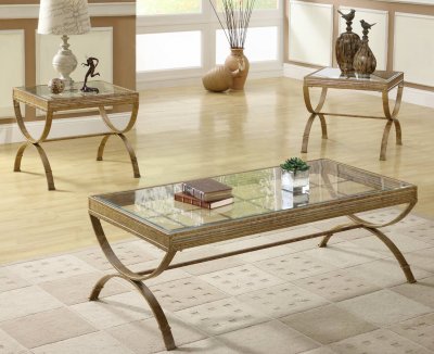 Claro 3223GD-31 3Pc Coffee Table Set by Homelegance