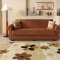 Contemporary Brown Microfiber Living Room w/Convertible Sofa Bed