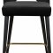 Kelly Counter Stool 791 Set of 2 Black Velvet Fabric by Meridian