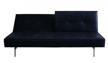 Stylish Armless Sofa Bed in Brown Leatherette [JMSB-K01DB]