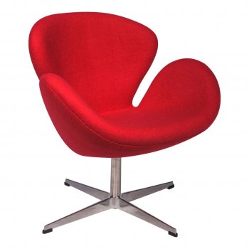 Swan Lounge Chair SW29RW in Red Wool by LeisureMod [LMCC-SW29RW-Swan Red]