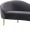 Ritz Sofa 659 in Grey Velvet Fabric by Meridian w/Options