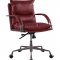 Haggar Office Chair 92536 Vintage Red Top Grain Leather by Acme