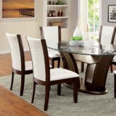 Manhattan Dining Room CM3710OT 7Pc Set in Dark Cherry & White