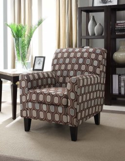 Cream Circles Fabric Modern Fiesta Club Chair