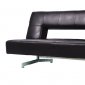 Dark Brown Leatherette Modern Convertible Sofa Bed