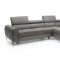 Camelia Sectional Sofa Grey Full Leather by ESF w/ Bed & Storage