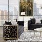 Fergal Sofa 55665 in Black Velvet & Gold by Acme w/Options