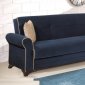 Irem Sofa Bed in Blue Microfiber by Rain w/Optional Items