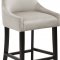 Demi Counter Stool 724 Set of 2 Cream Velvet Fabric by Meridian