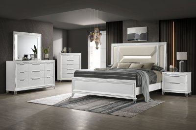 Marmore Bedroom 224961 in White by Coaster w/Options