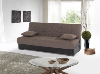 Planet Sofa Bed Convertible in Brown Fabric by Rain [RNSB-Planet Brown]