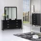 Grandio Bedroom in Black by Beverly Hills w/Fabric Headboard