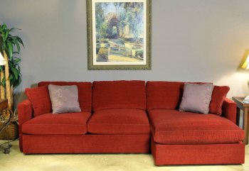 Red Chrisma Brick Fabric 2PC Modern Elegant Sectional Sofa [CHFSS-HS-149-CB]