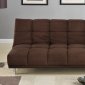 Chocolate Plush Microfiber Modern Sofa Bed w/Metal Legs