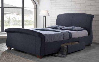 Bristol 300524 Upholstered Bed in Dark Grey by Coaster w/Storage [CRB-300524 Bristol]