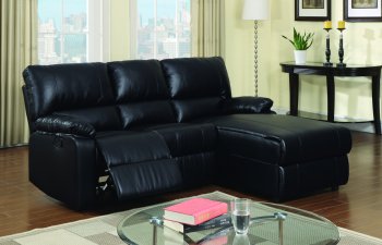 F6629 Reclining Sectional Sofa by Boss in Black Bonded Leather [PXSS-F6629-F6630]