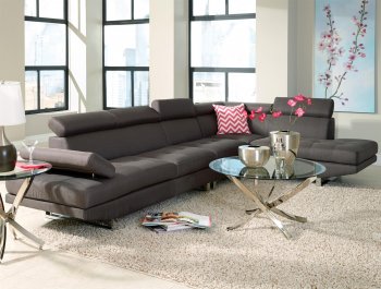 501221 Piper Sectional Sofa in Grey Linen Like Fabric by Coaster [CRSS-501221 Piper]