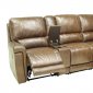 Hazelnut Full Leather 4PC Modern Reclining Sectional Sofa