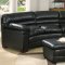 Black Full Bonded Leather Sectional Sofa w/Optional Ottoman