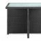 Black&White Modern Outdoor Dinette Set w/Frosted Glass Top Table