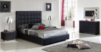 Penelope Black Bedroom by ESF w/Oversized Headboard & Options [EFBS-Penelope Black]