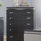 Valencia Bedroom Set 5Pc in Gray Fabric & Dark Brown w/Options