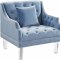 Roxy Sofa 635 in Sky Blue Velvet Fabric by Meridian w/Options