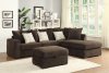 Olson Sectional Sofa 500086 in Chocolate Fabric by Coaster