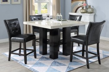 F2464 5Pc Counter Ht Dining Set in Marble by Poundex w/Options [PXDS-F2464-F1754]