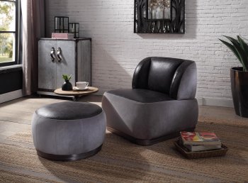 Decapree Accent Chair & Ottoman 59270 in Slate & Gray by Acme [AMAC-59270 Decapree]