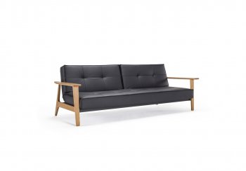 Splitback Sofa Bed in Black w/Frej Arms by Innovation w/Options [INSB-Splitback-582-Frej]