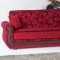 Roxanna Sofa Bed in Red Chenille Fabric by Rain w/Optional Items