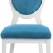 Lotus Dining Chair 747 Set of 2 Aqua Velvet Fabric by Meridian