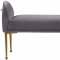 Owen Bench 144 in Grey Velvet Fabric by Meridian