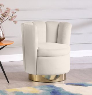 Lily Accent Chair 578 in Cream Velvet by Meridian