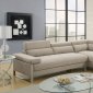 F6540 Sectional Sofa in Beige Glossy Polyfiber Fabric by Boss