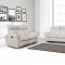 8501 Reclining Sofa in White Half Leather by ESF w/Options