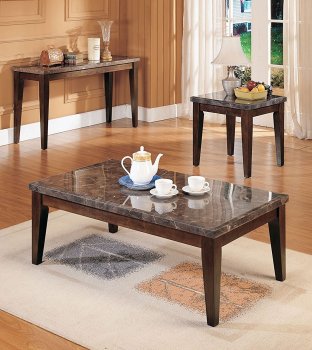 Danville 07142 Coffee Table 3Pc Set w/Black Marble Top [AMCT-07142 Danville]